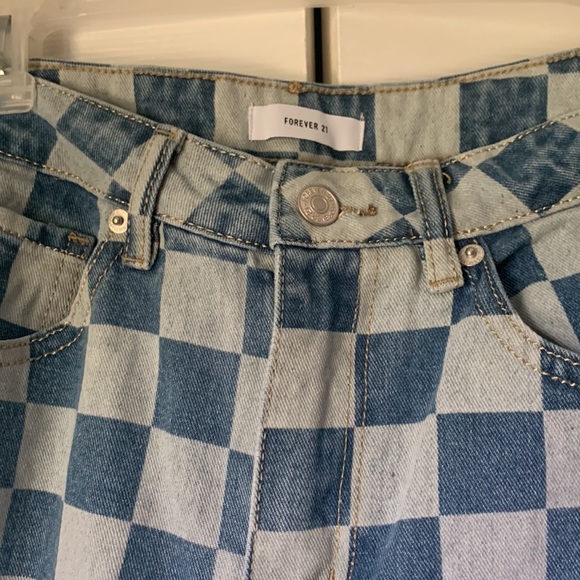 Forever 21 High Waisted Checkered Jeans - Picture 2 of 3